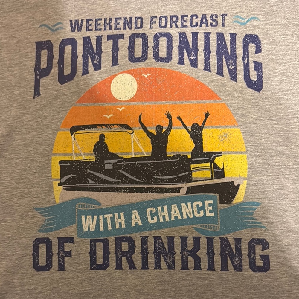 Gray Pontooning Graphic T-Shirt